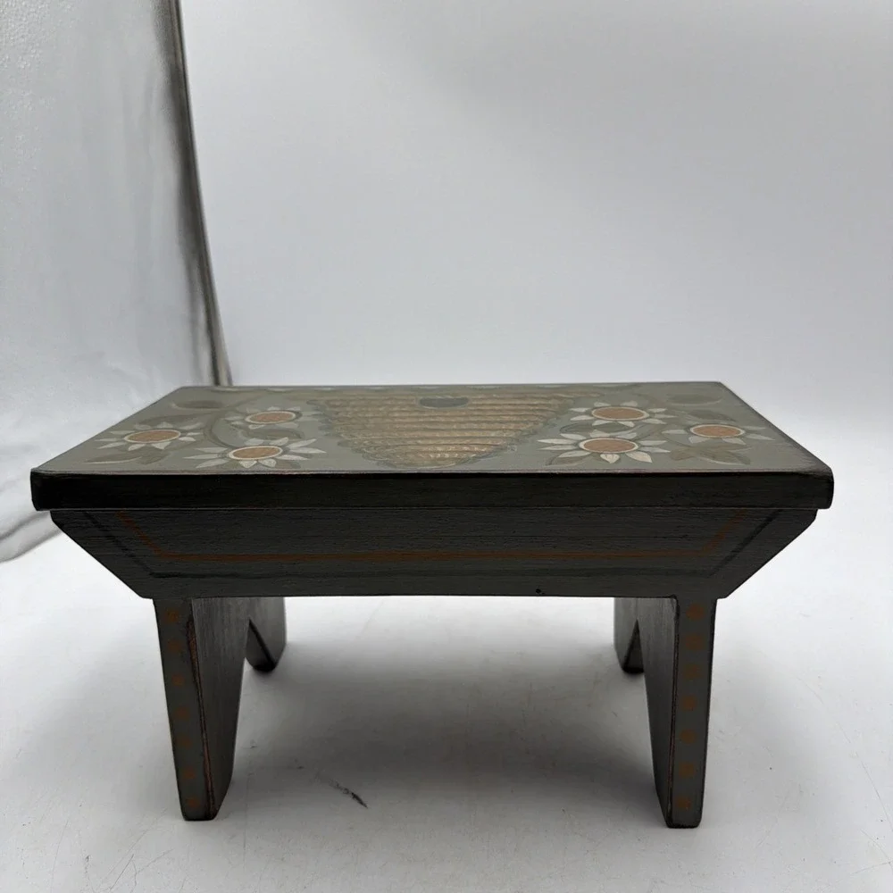 Vintage Small Wooden Foot Stool  12